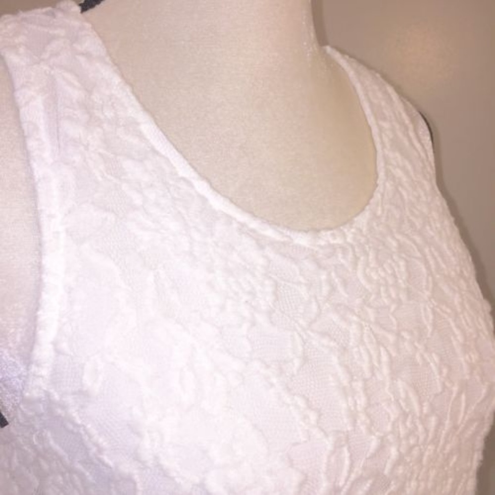3/25 Lace Chiffon Tank Top Asymmetric Crochet - Picture 3 of 6